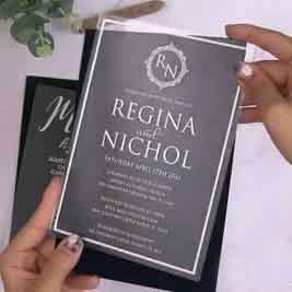 Monogram Clear Acylic Invitation